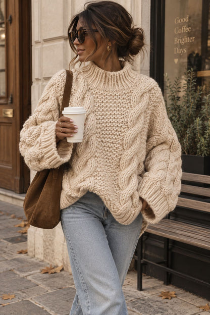 Evangeline Chunky Knit Sweater — Oversized Cozy Fit