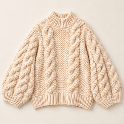 Evangeline Chunky Knit Sweater — Oversized Cozy Fit