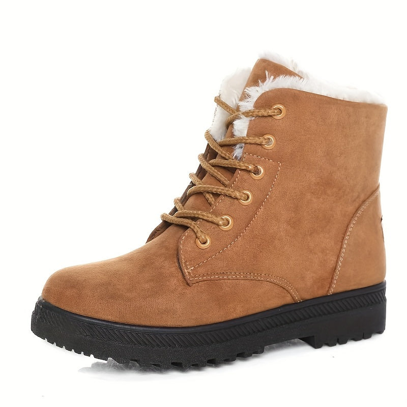 Cozy Lace-Up Ankle Boots — Plush Lining & Grip Sole 7