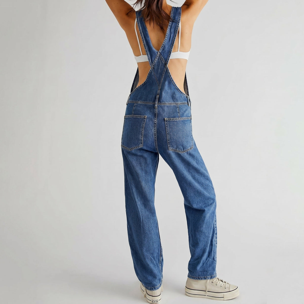 Women's Wide-Leg Denim Dungarees — Relaxed Fit Overalls 2