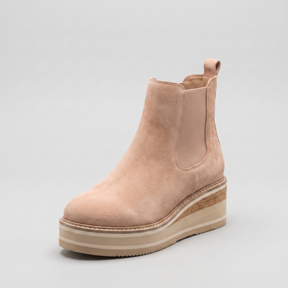 Platform Chelsea Ankle Boots — Women's Suede-Touch Pull-On 4