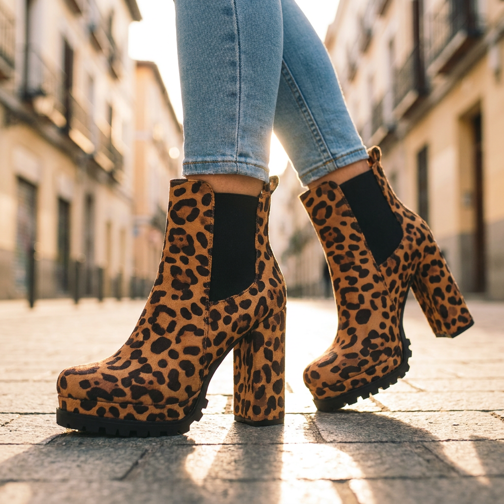 Ivy Block Heel Ankle Boots — Cow Suede Lugged Platform Sole 4