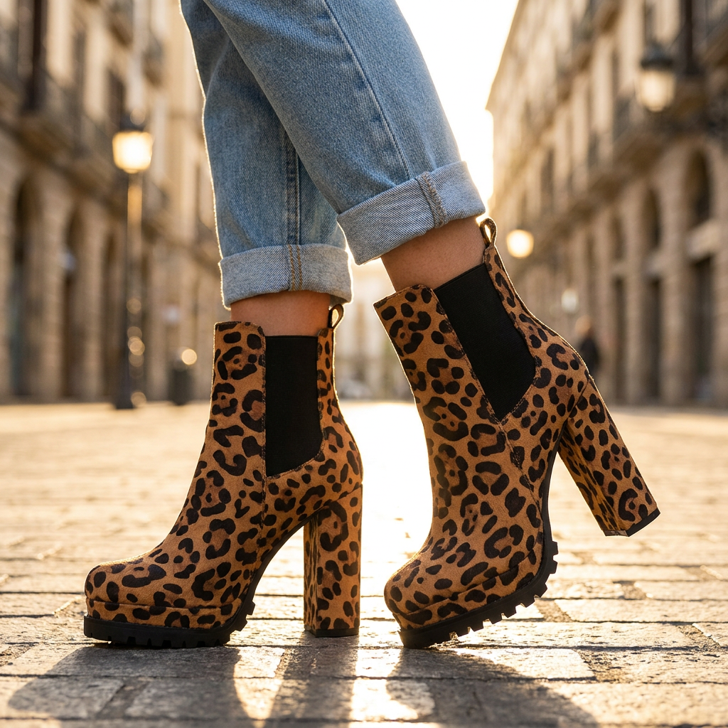 Ivy Block Heel Ankle Boots — Cow Suede Lugged Platform Sole 2
