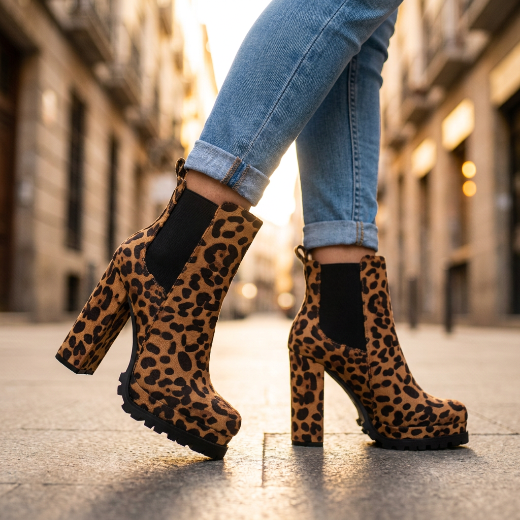 Ivy Block Heel Ankle Boots — Cow Suede Lugged Platform Sole 5