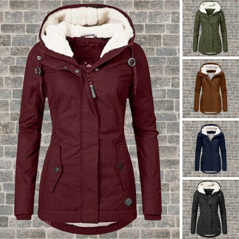 Women's Hooded Winter Jacket — Warm Fleece Lining S–3XL 8