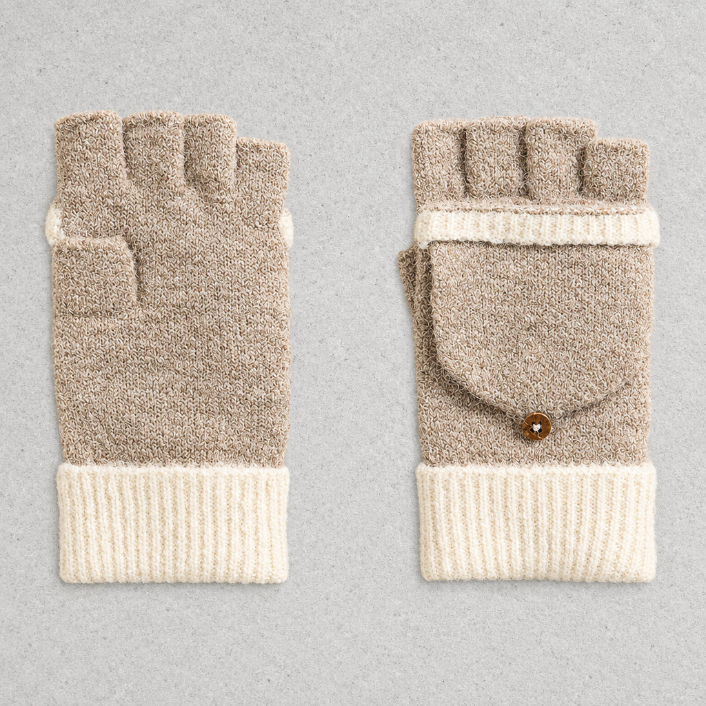 Women's Convertible Flip-Top Fingerless Mittens — Button Strap 3
