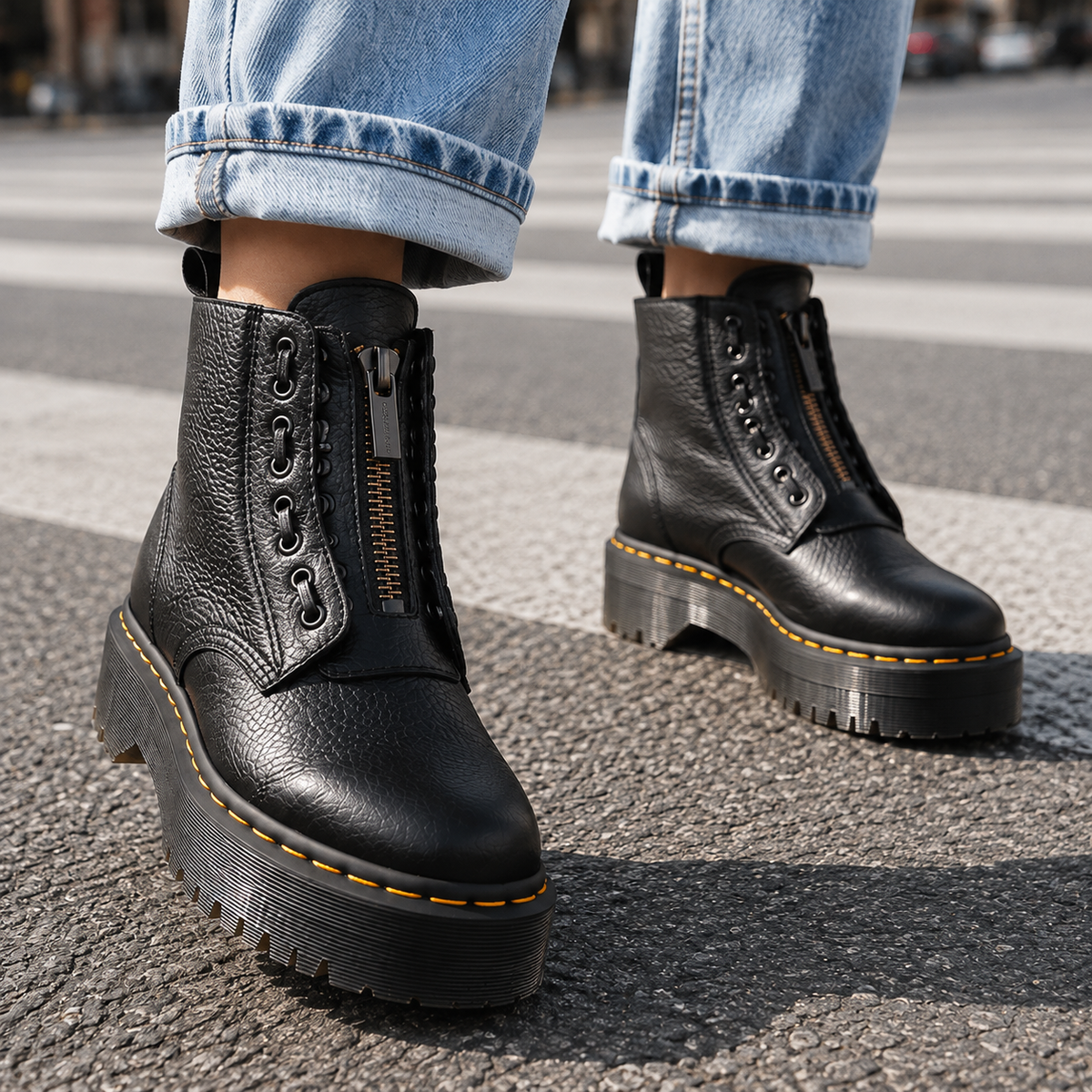 Bianchi Platform Ankle Boots — Chunky Ridged Zip Women's Boot 1