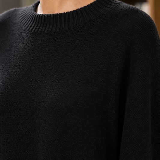 Oversized Knit Poncho Sweater — Asymmetric Cape for Women 2