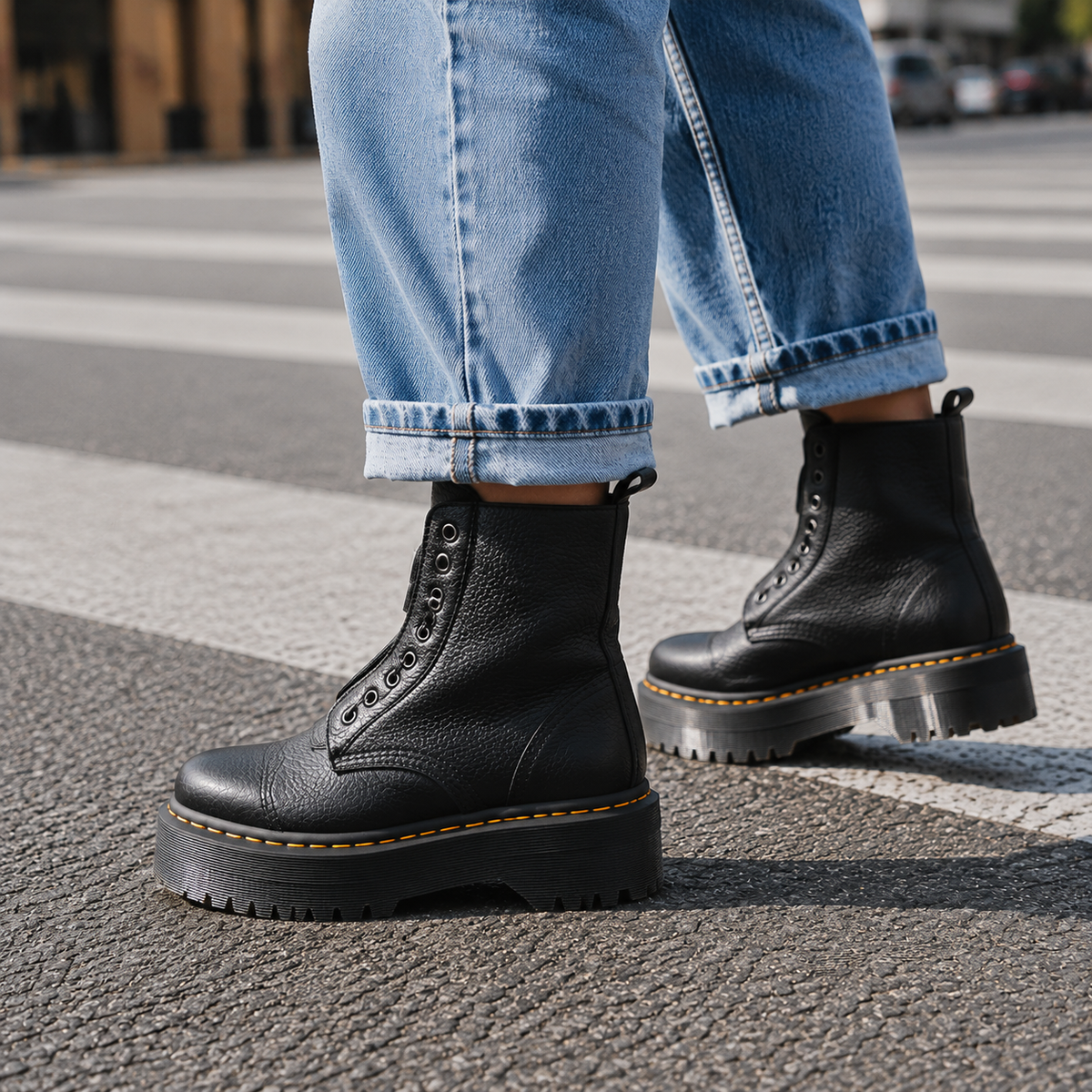 Bianchi Platform Ankle Boots — Chunky Ridged Zip Women's Boot 2