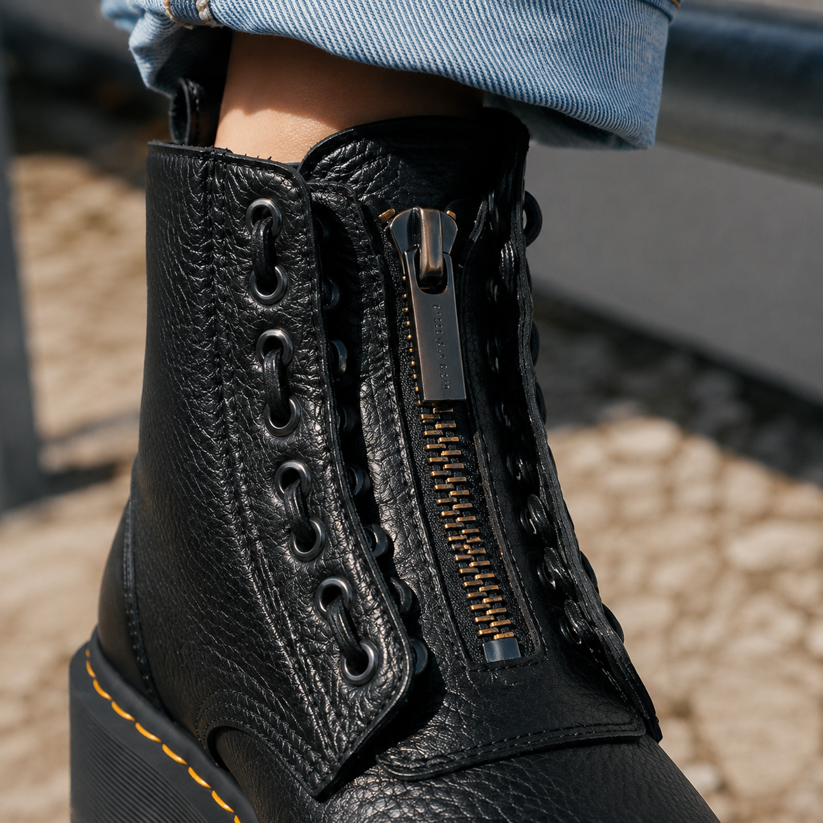 Bianchi Platform Ankle Boots — Chunky Ridged Zip Women's Boot 3
