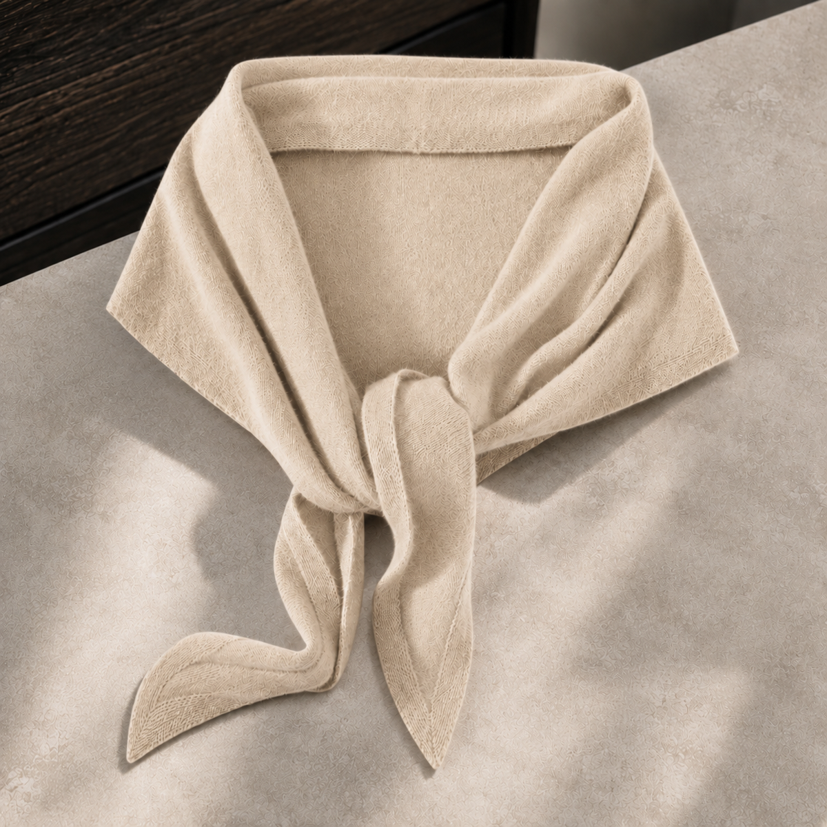 Bianca-Pearl Cashmere Wrap — Soft Brushed Knit Shawl 3