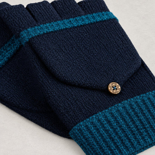 Women's Convertible Flip-Top Fingerless Mittens — Button Strap 2
