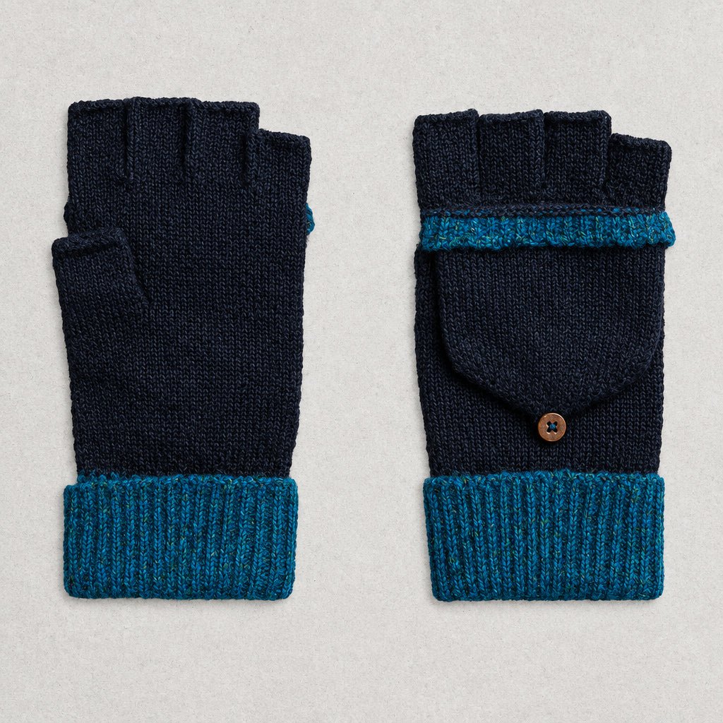 Women's Convertible Flip-Top Fingerless Mittens — Button Strap 1