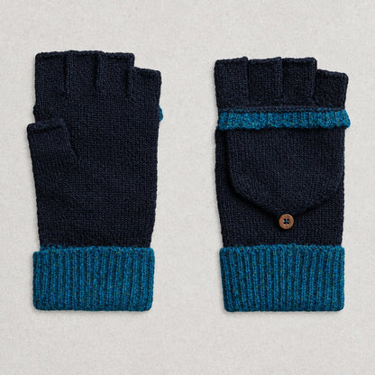 Women's Convertible Flip-Top Fingerless Mittens — Button Strap 1