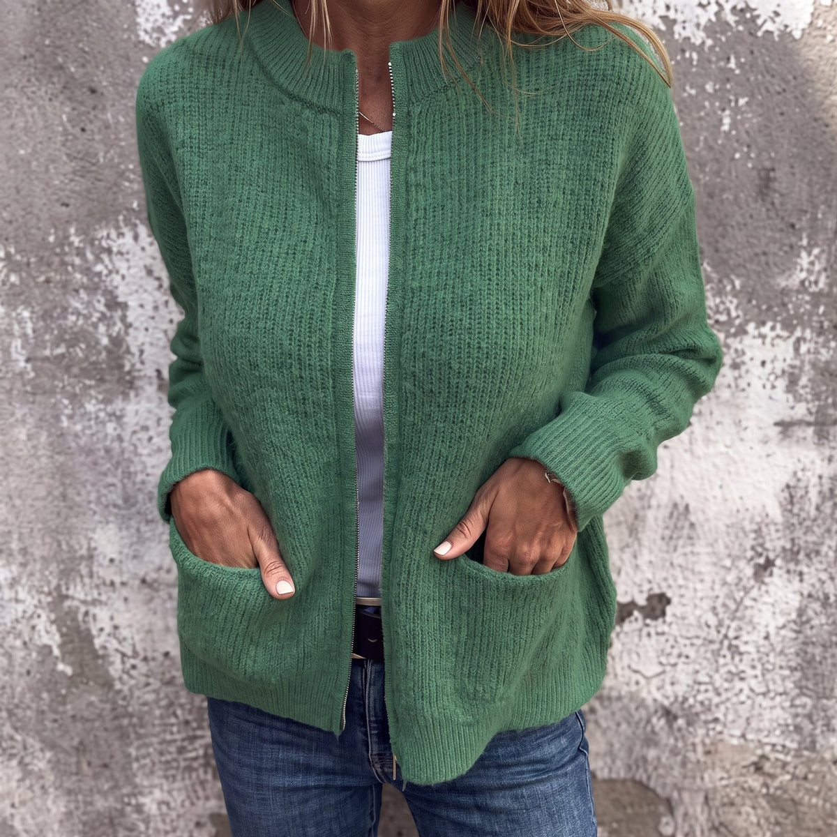 Women's Zip-Through Ribbed Cardigan — Relaxed Fit S–5XL 6
