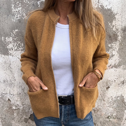 Women's Zip-Through Ribbed Cardigan — Relaxed Fit S–5XL 3