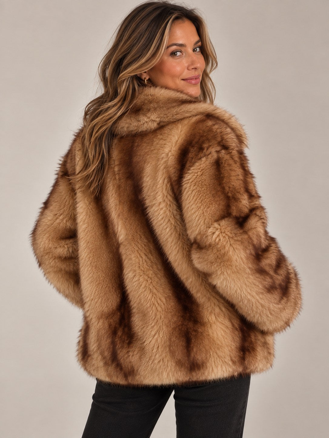 Plush Faux Fur Longline Coat for Women — Soft & Elegant