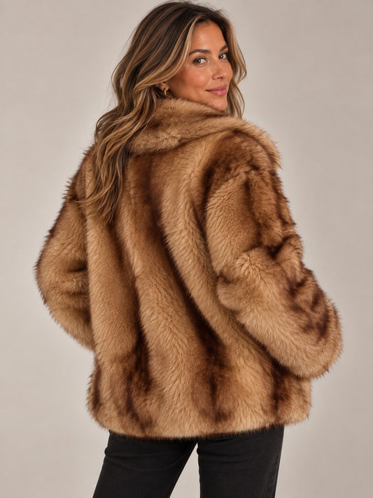 Plush Faux Fur Longline Coat for Women — Soft & Elegant