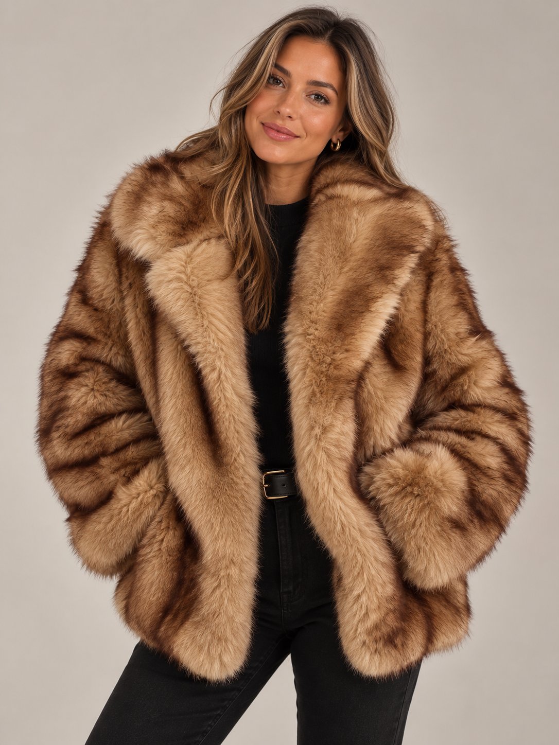 Plush Faux Fur Longline Coat for Women — Soft & Elegant