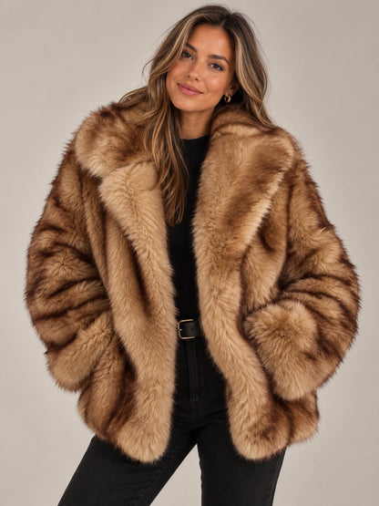 Plush Faux Fur Longline Coat for Women — Soft & Elegant