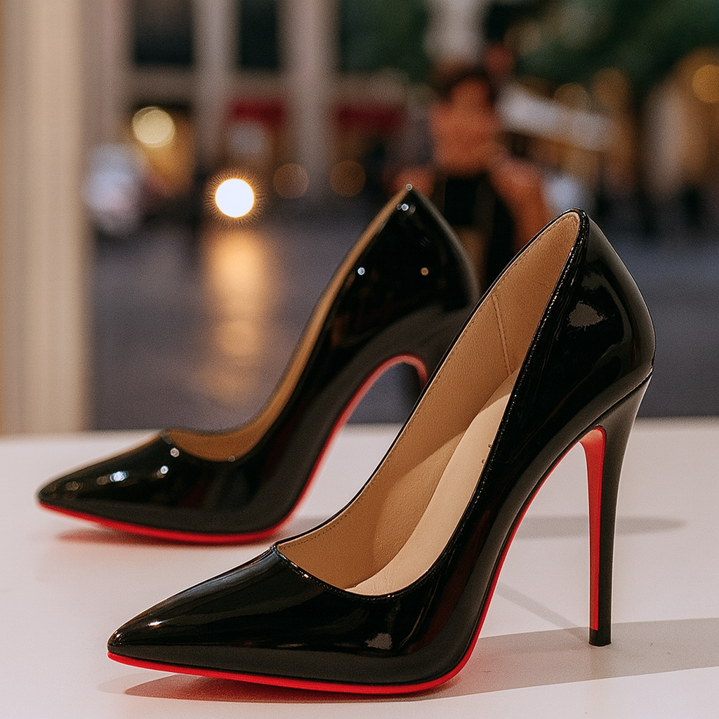 Patent-Look Pointed-Toe Stiletto Court Shoes for Women 8