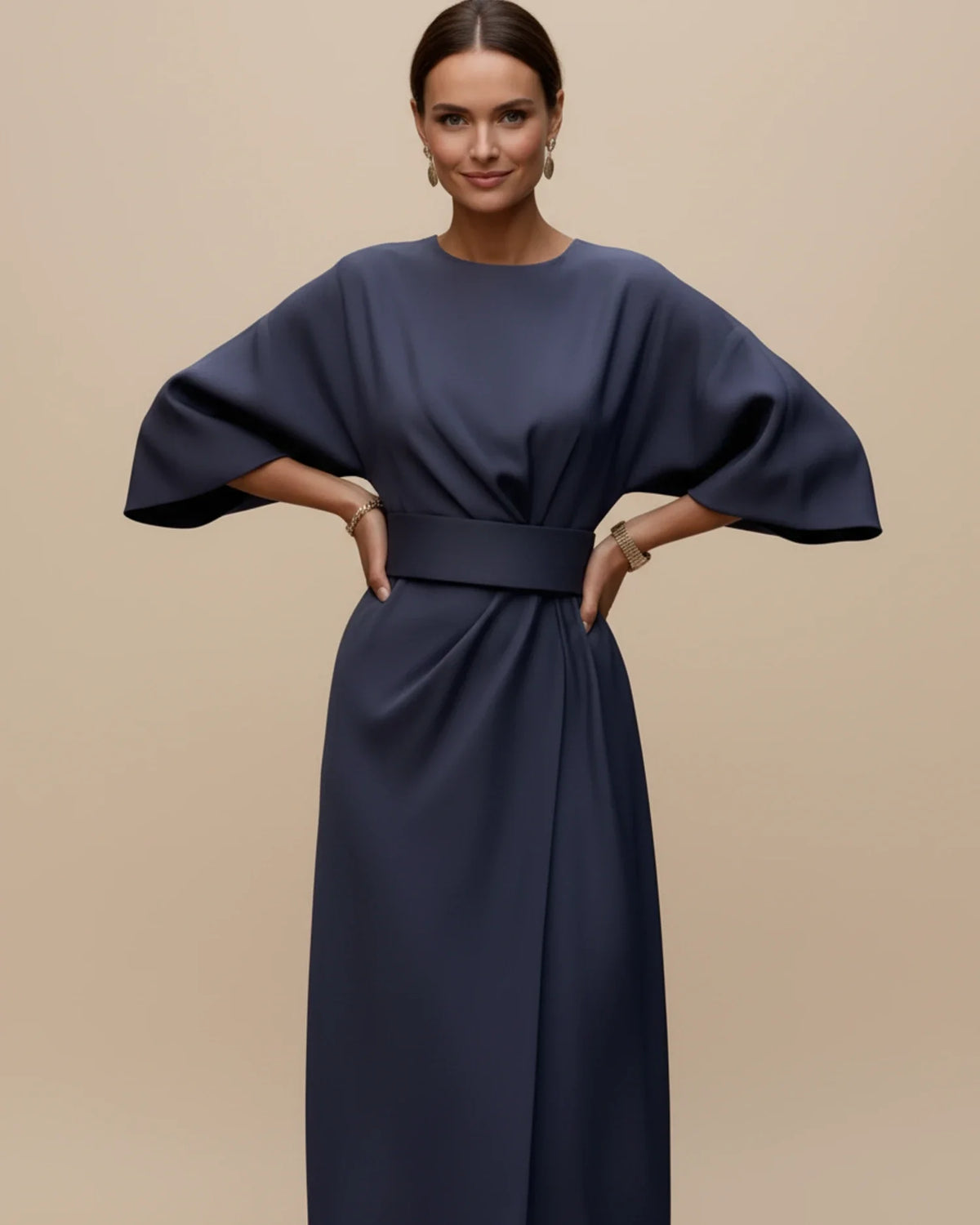 Elegant Wrap Midi Dress with Puff Sleeves — S to 3XL 8