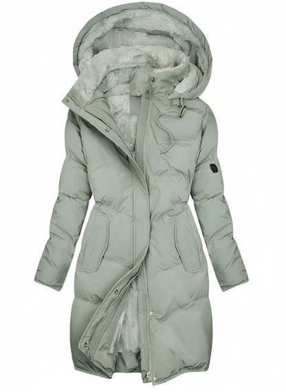 Women's Hooded Long Puffer Jacket — Quilted Winter Coat 1