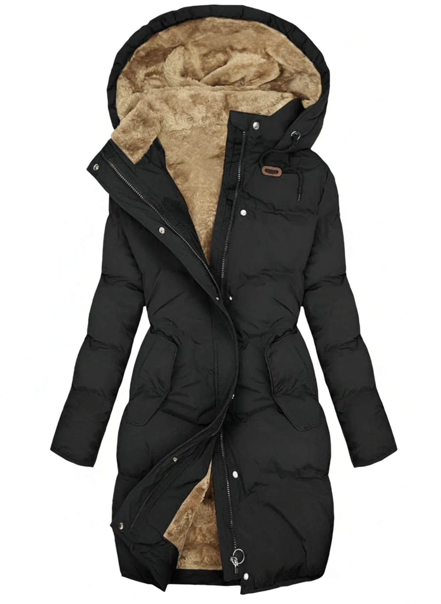Women's Hooded Long Puffer Jacket — Quilted Winter Coat 2