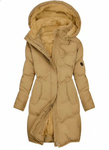 Women's Hooded Long Puffer Jacket — Quilted Winter Coat 3