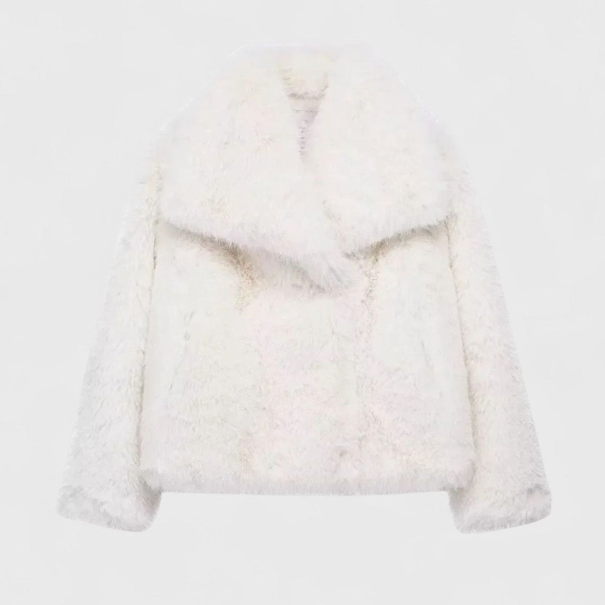 Women's Cropped Faux Fur Jacket — Oversized Collar 10