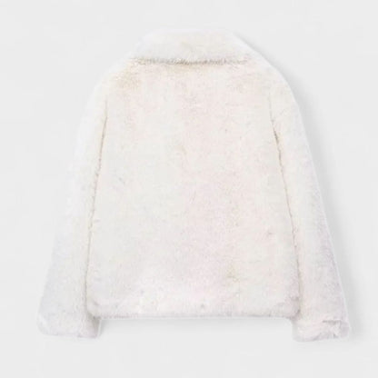 Women's Cropped Faux Fur Jacket — Oversized Collar 11