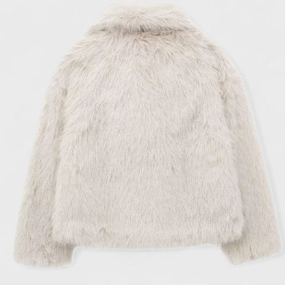 Women's Cropped Faux Fur Jacket — Oversized Collar 13