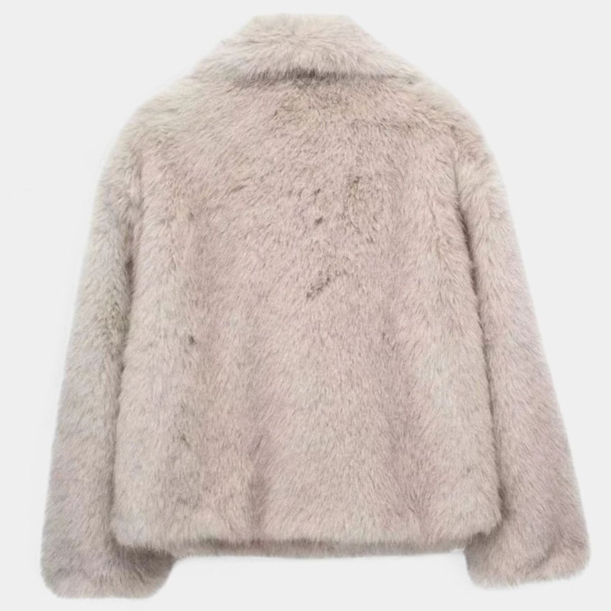 Women's Cropped Faux Fur Jacket — Oversized Collar 7