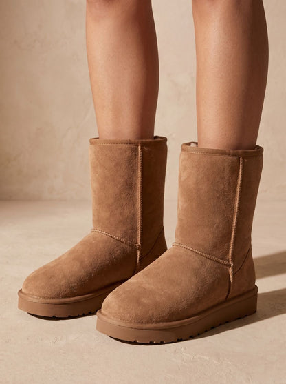 Women's Faux-Suede Sherpa-Lined Mid-Calf Snow Boots 1