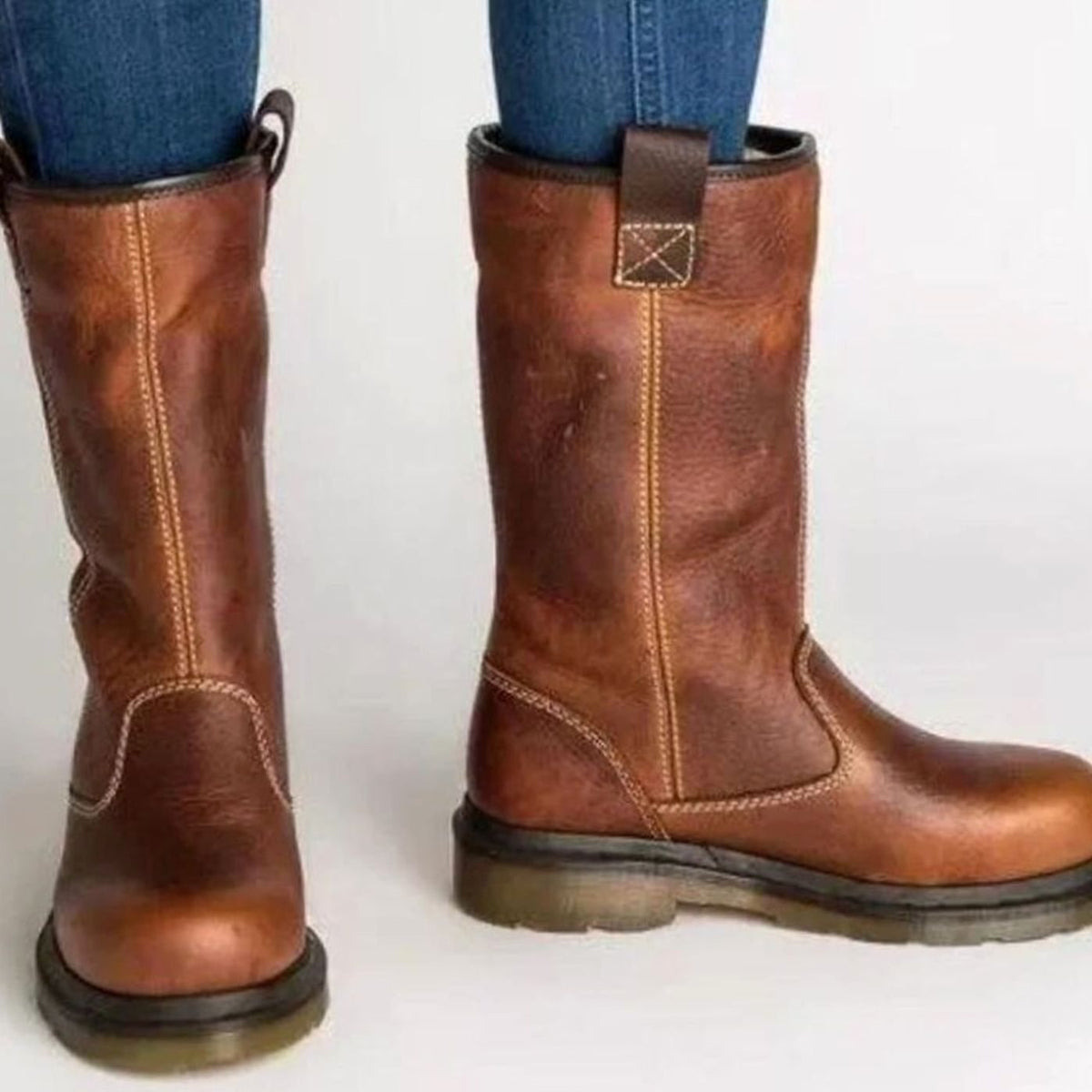 Women's Fleece-Lined Leather Mid-Calf Winter Boots 2