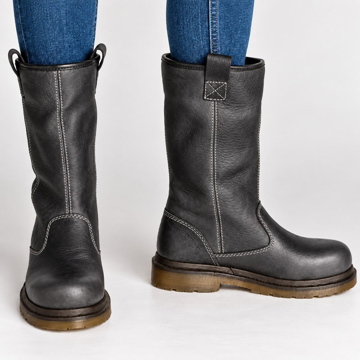 Women's Fleece-Lined Leather Mid-Calf Winter Boots
