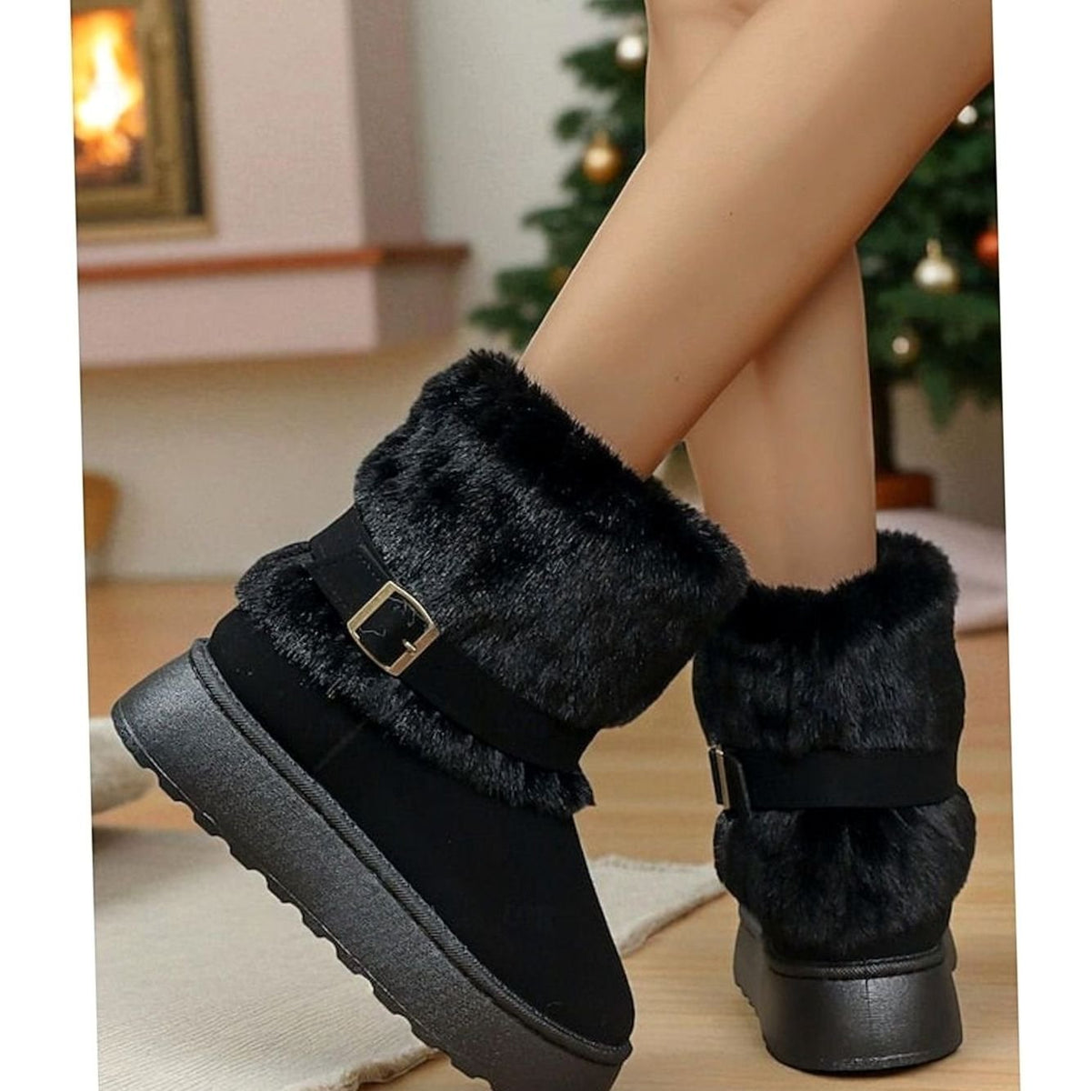 Women's Fur-Trimmed Slip-On Snow Boots — Warm & Stylish 11