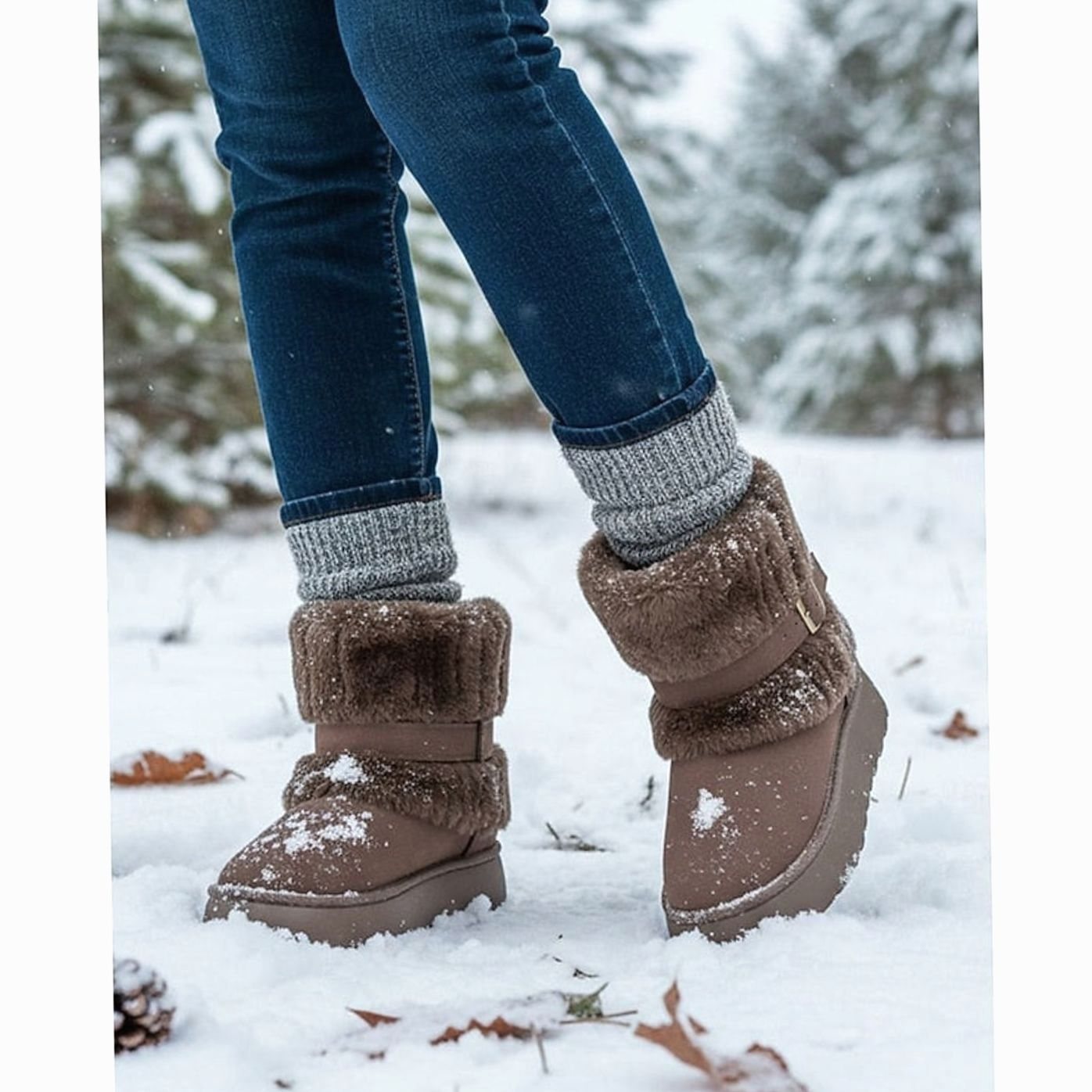 Women's Fur-Trimmed Slip-On Snow Boots — Warm & Stylish 5
