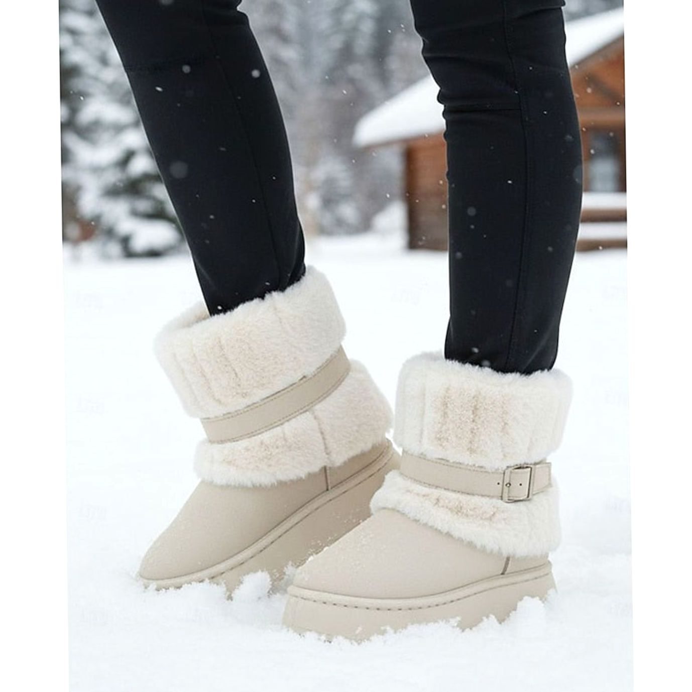 Women's Fur-Trimmed Slip-On Snow Boots — Warm & Stylish 6