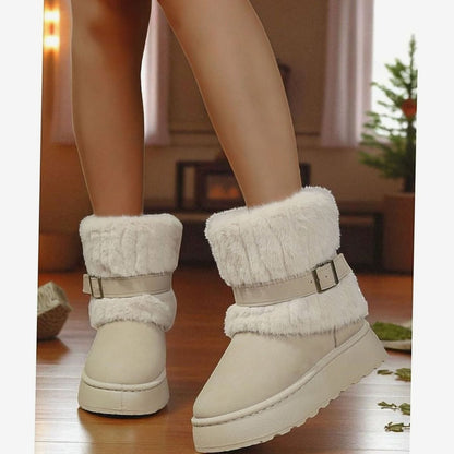 Women's Fur-Trimmed Slip-On Snow Boots — Warm & Stylish 7