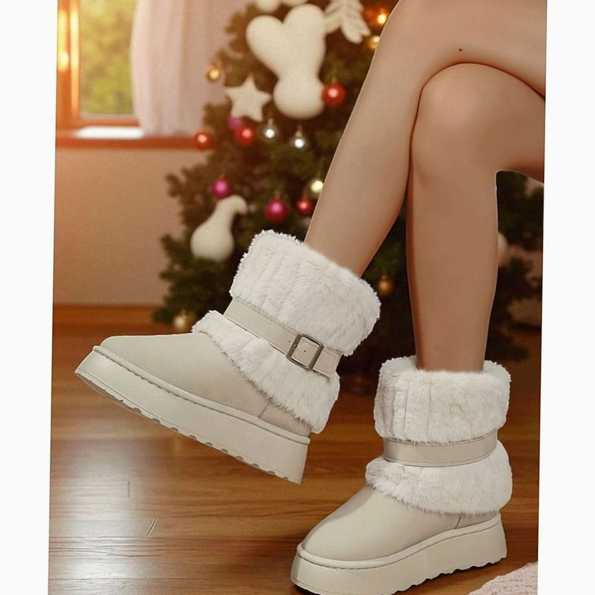 Women's Fur-Trimmed Slip-On Snow Boots — Warm & Stylish 8
