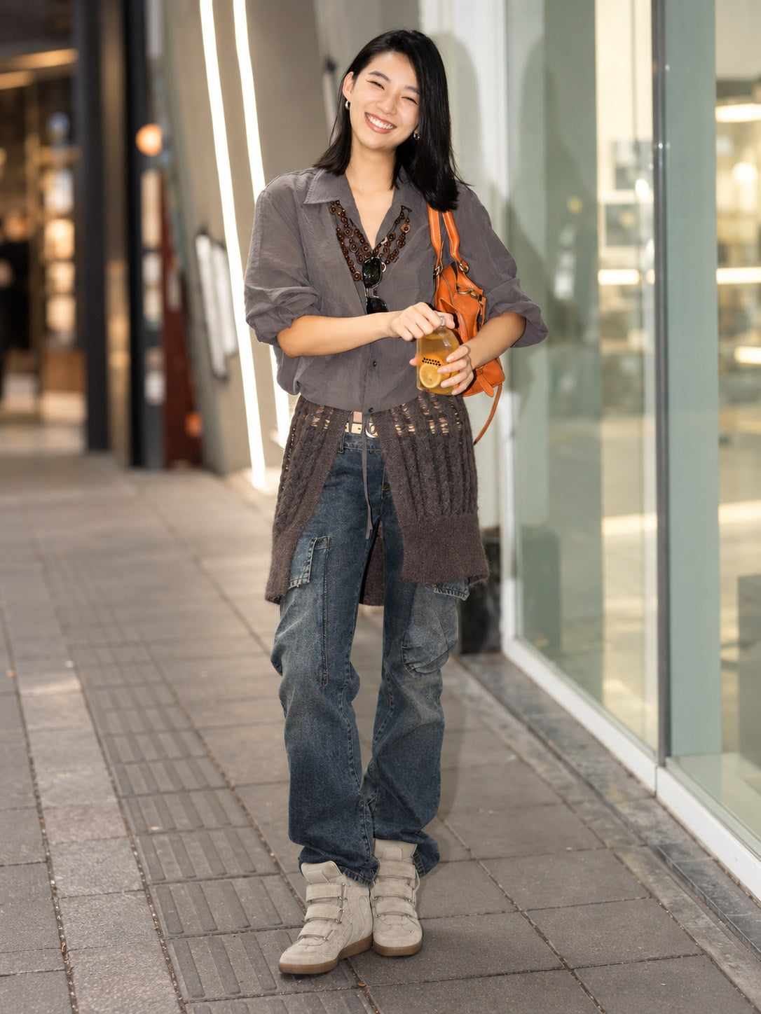 Women's Hidden Wedge High-Top Sneakers — Suede Look with Velcro Straps — view 2