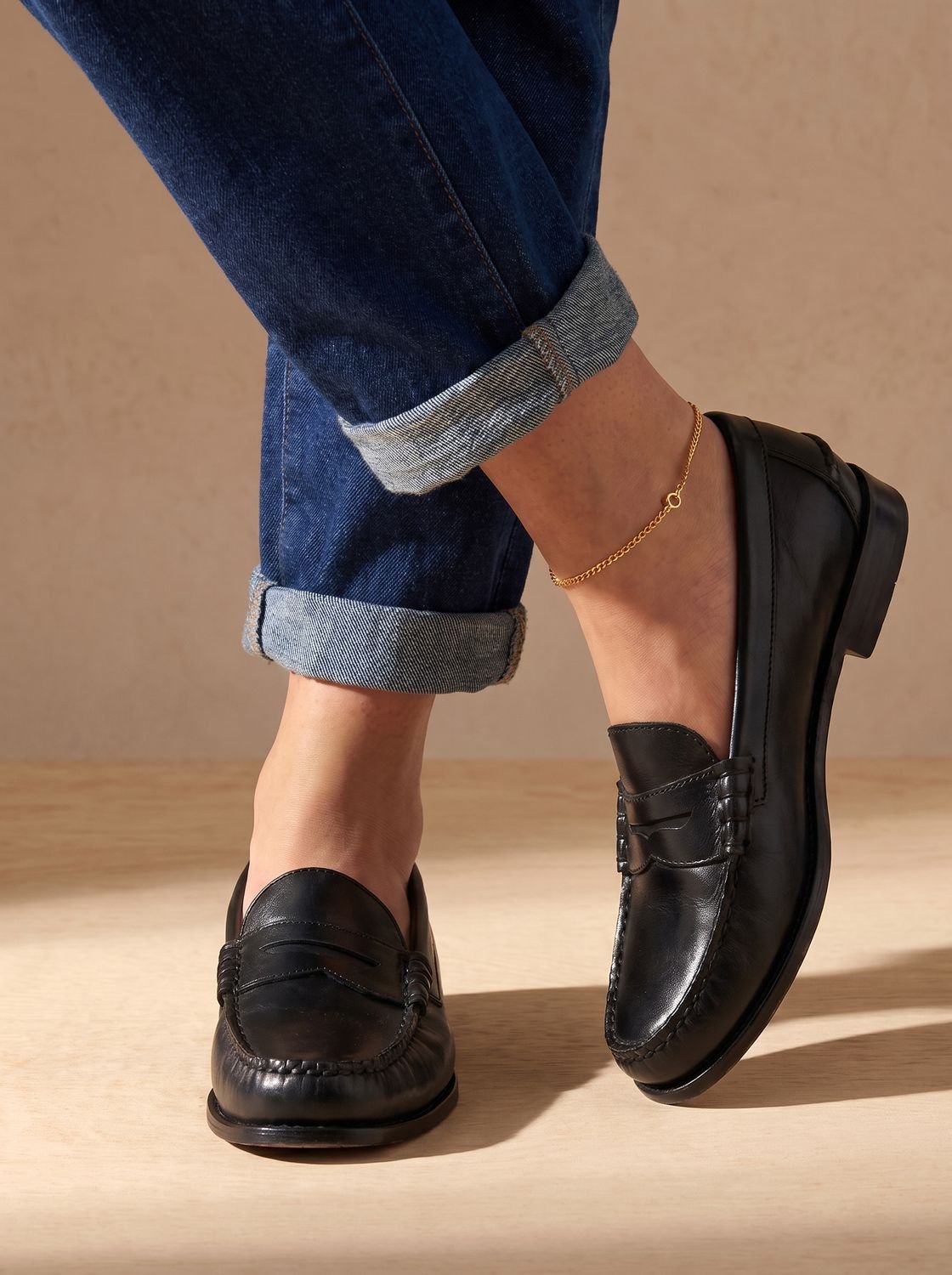 Women's Leather Penny Loafers — Moccasin-Stitched Slip-On 4
