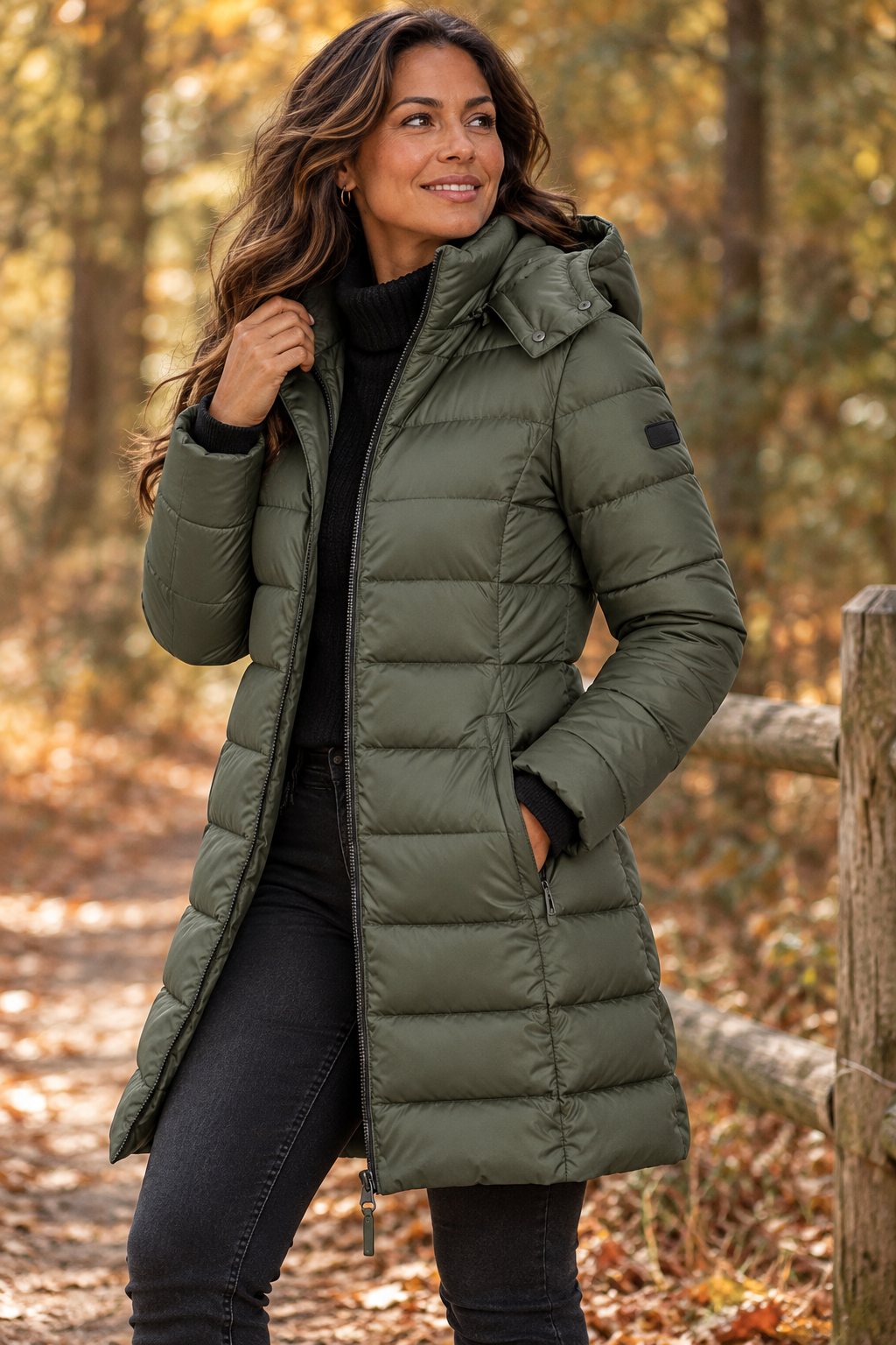 Women's Long Hooded Puffer Jacket Insulated Winter Coat