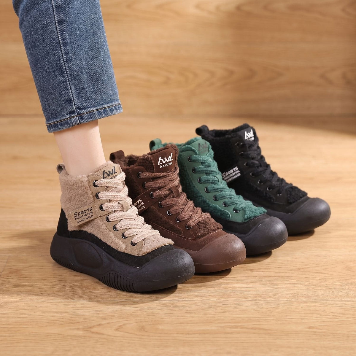 Women's Orthopedic Fleece Winter Sneaker Boots — Lace-Up 1
