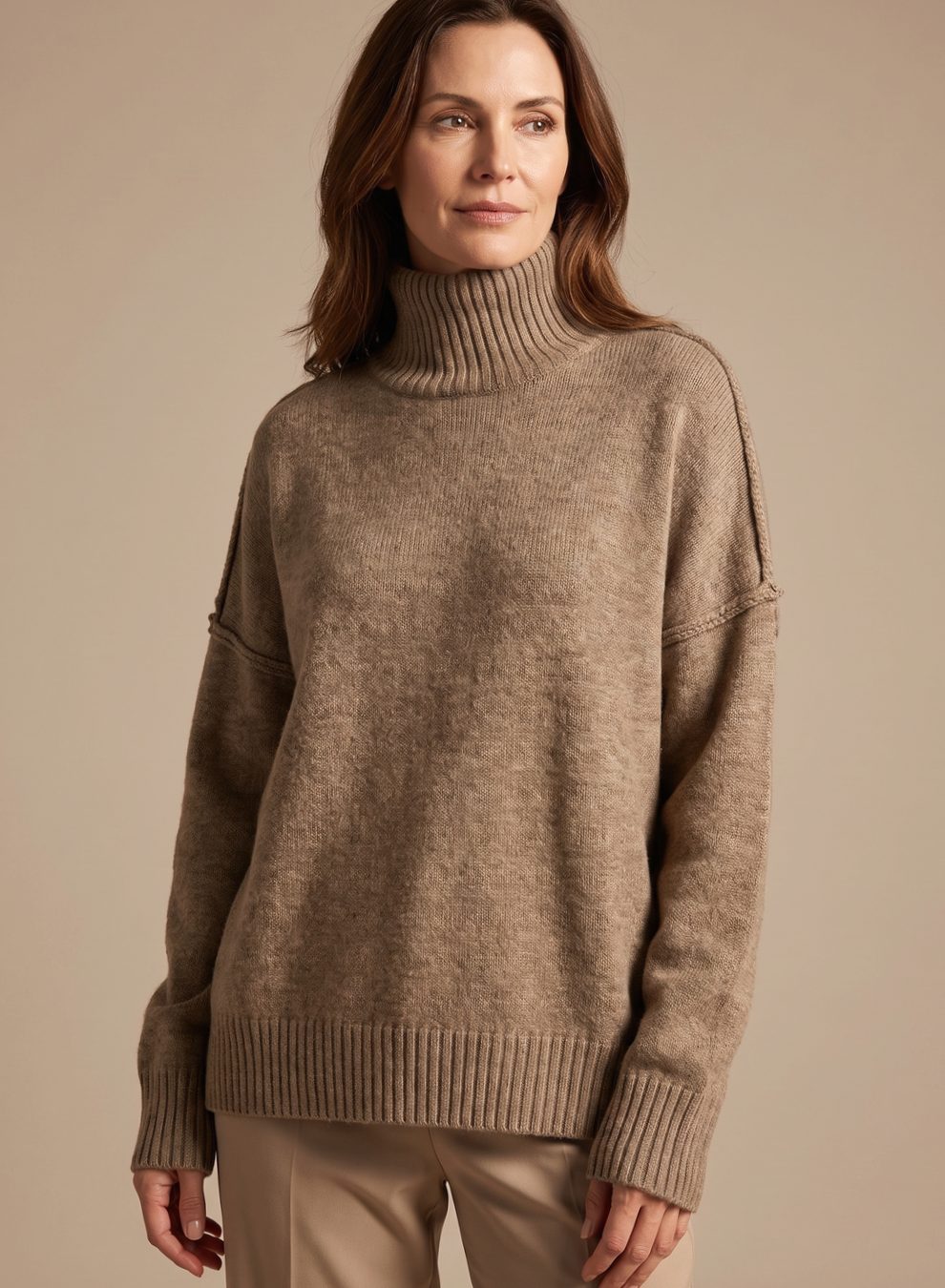 Women's Oversized Turtleneck Knit Lounge Set — Wide-Leg 4