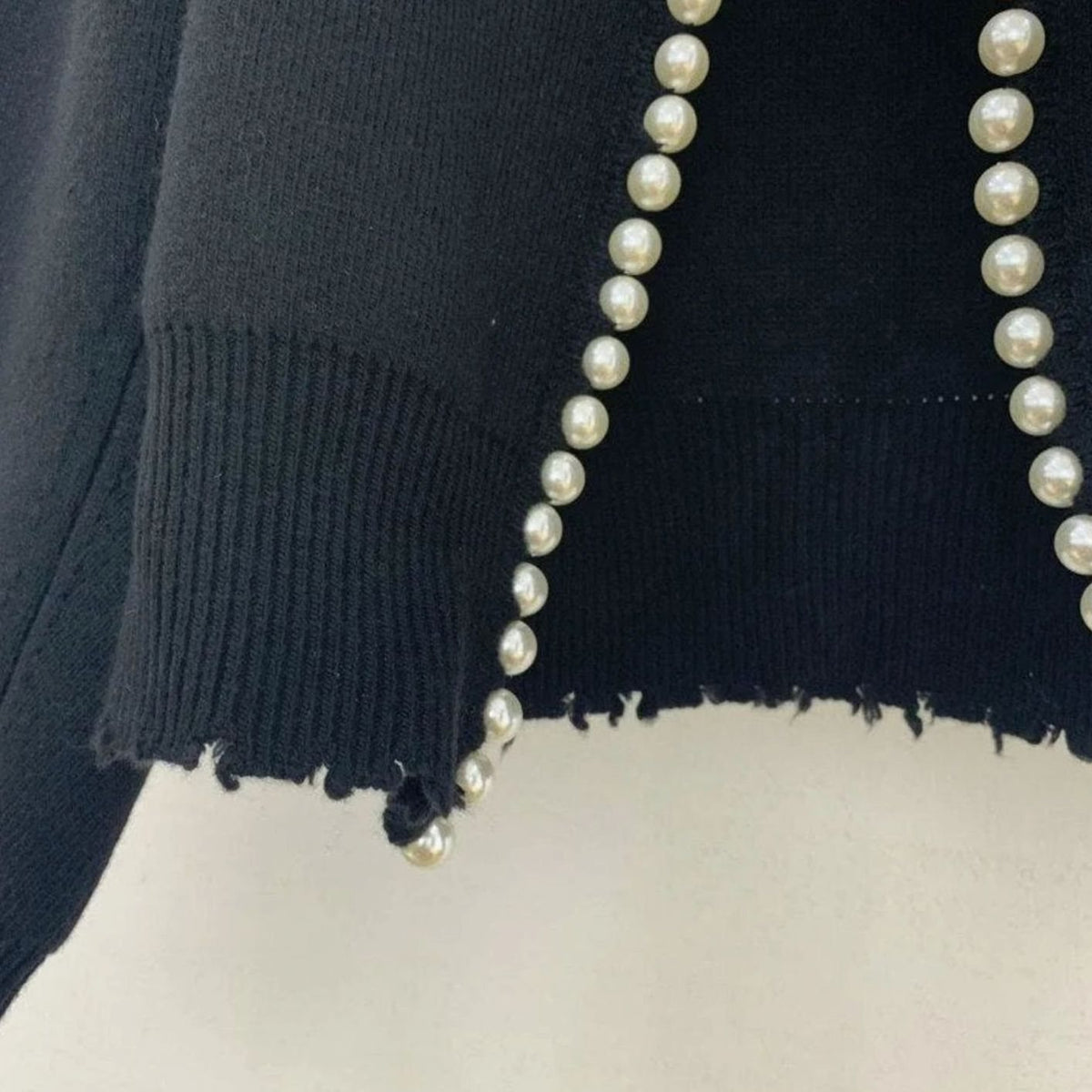 Women's Pearl-Trim Open-Front Knit Cardigan Sweater 7