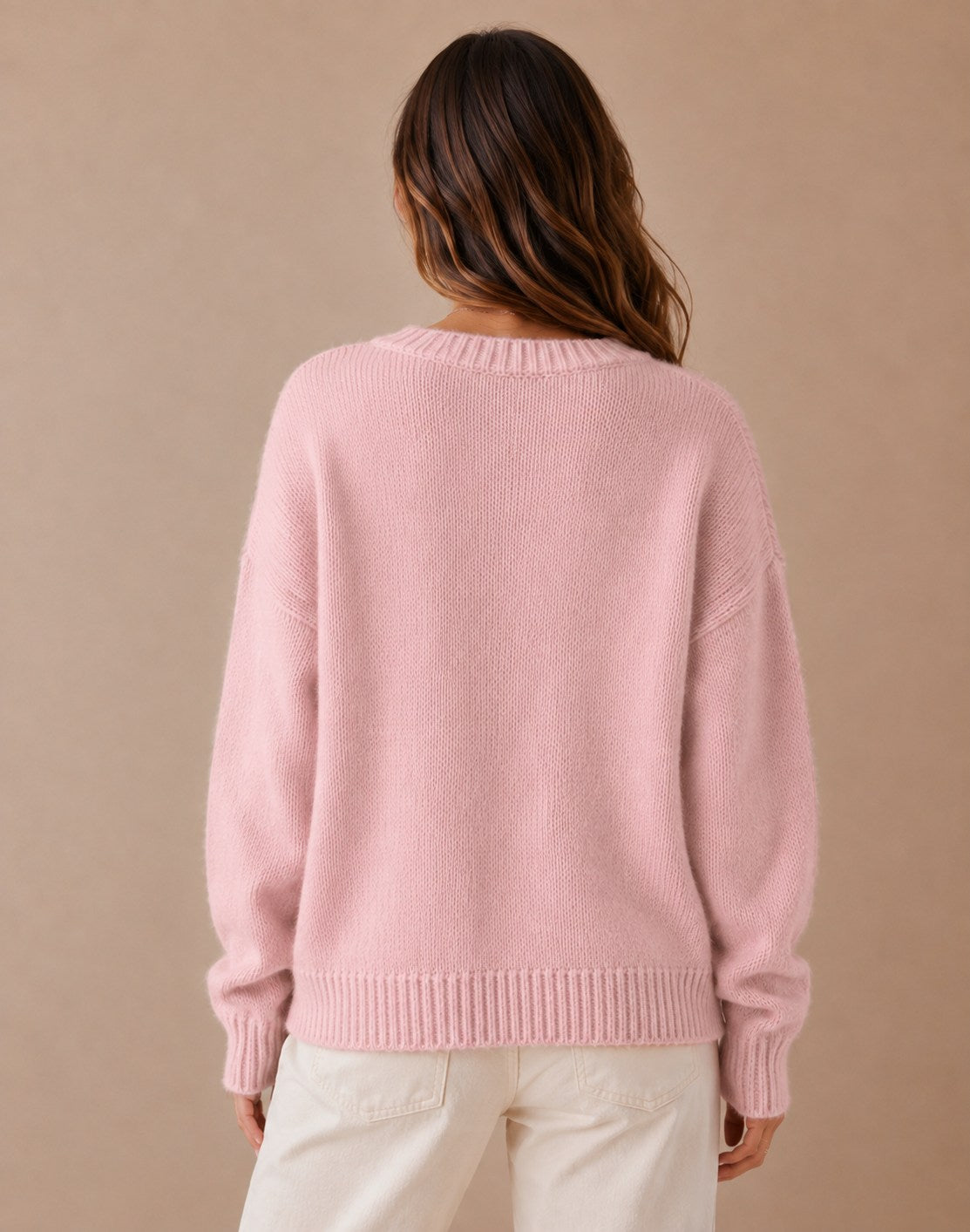 DECERLE - Women's - Patchwork Knit - Dachshund Motif Sweater
