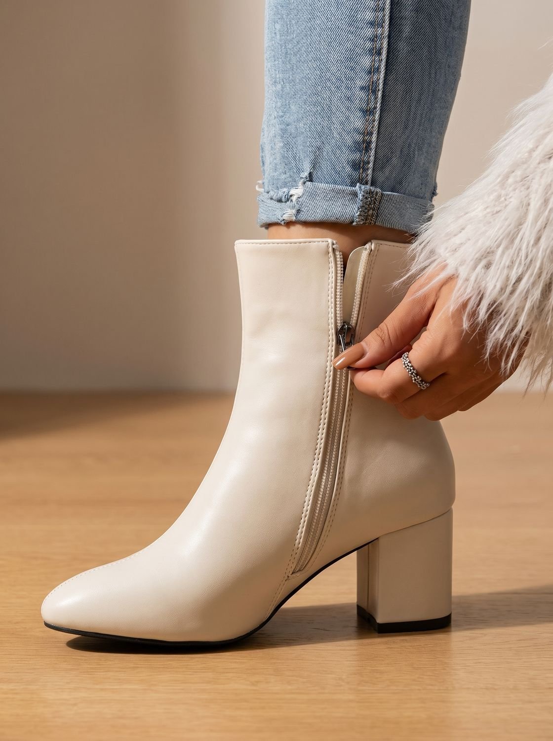 Women's Pointed-Toe Block-Heel Side-Zip Ankle Boots 2