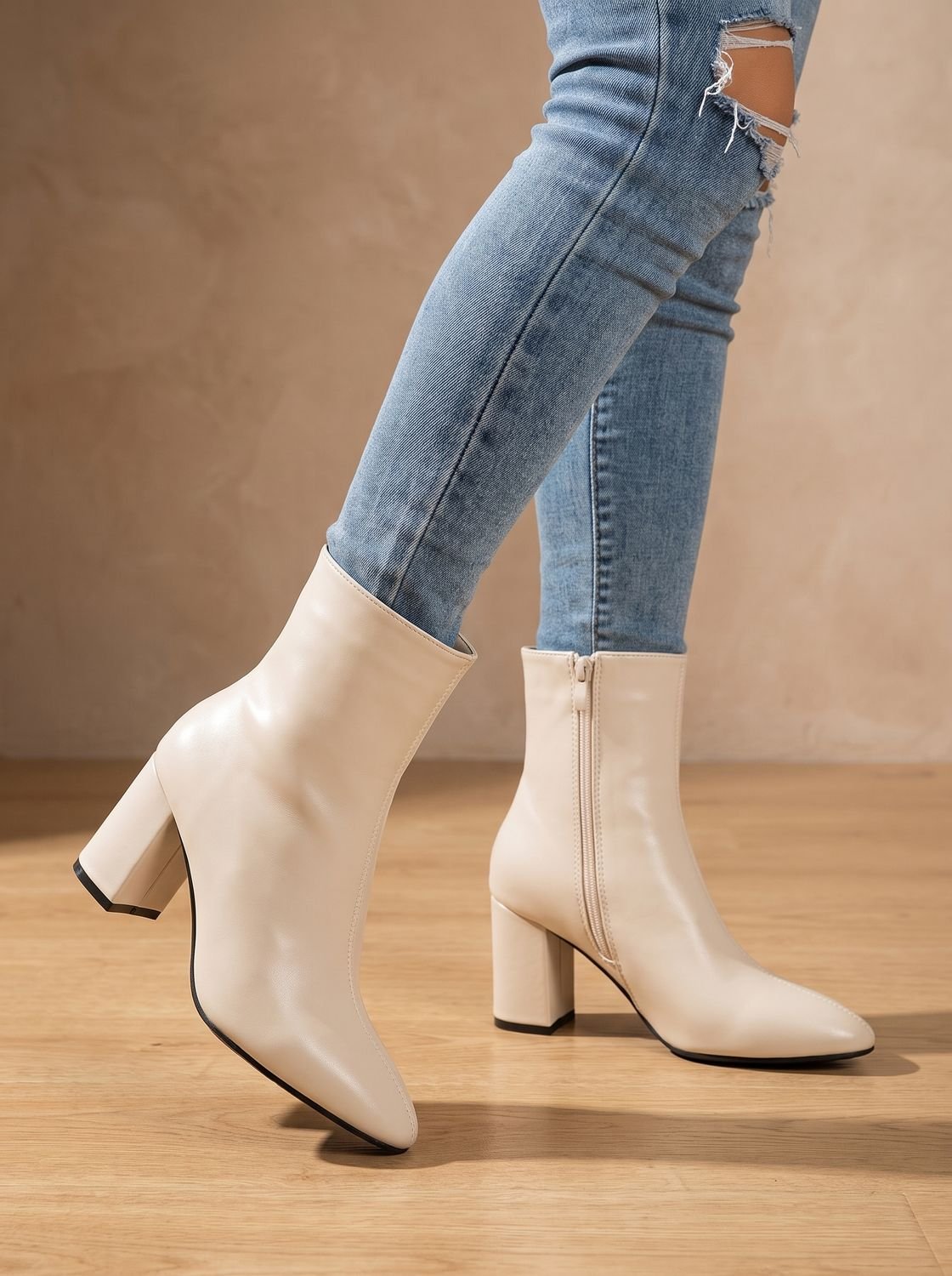 Women's Pointed-Toe Block-Heel Side-Zip Ankle Boots 4